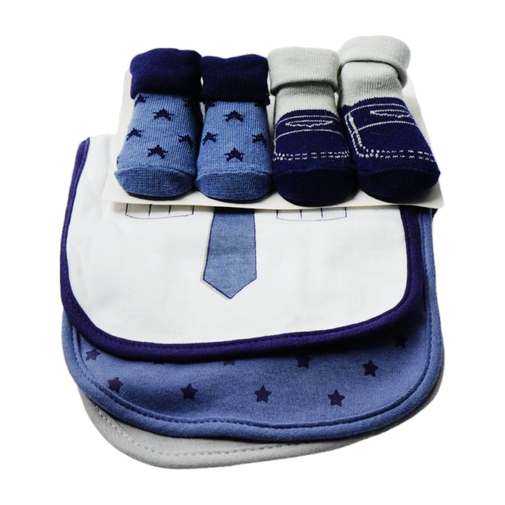 BABY BIB 3PC PACK W 2 PAIR BOOTIES SET MZS-23 JD-008