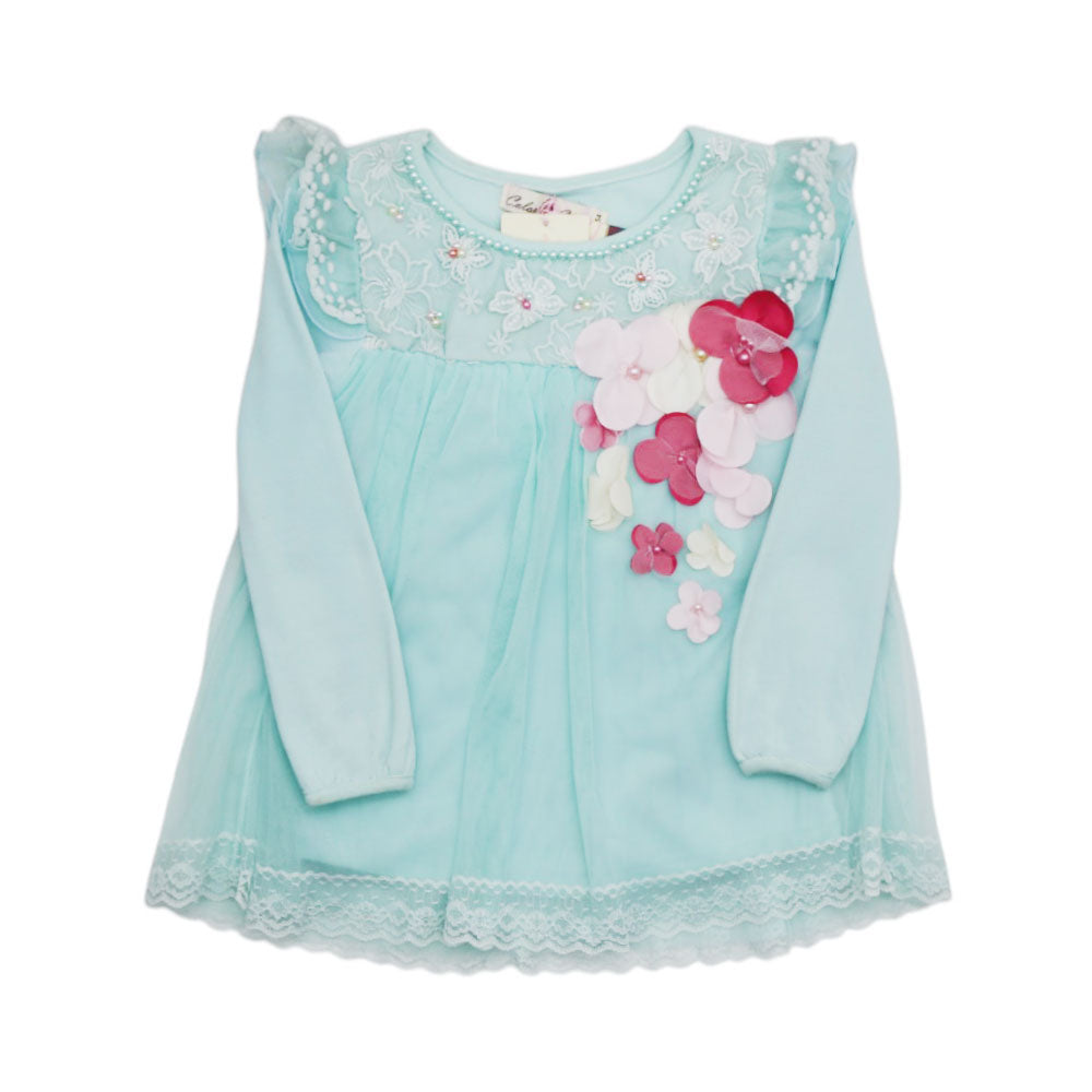 GIRLS L/S FANCY BLOUSE MDW-23 3-4 YEAR CHI 5132
