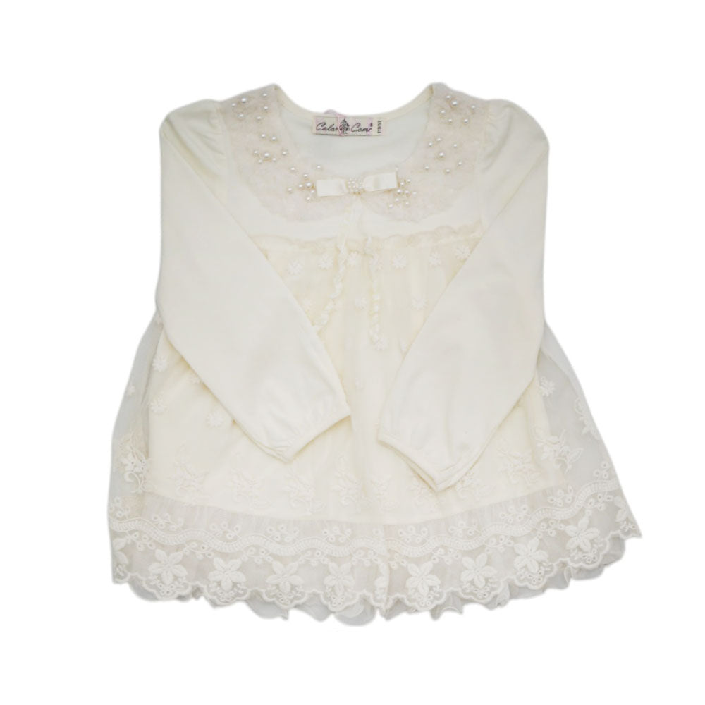 GIRLS L/S FANCY BLOUSE MDW-23 3-4 YEAR CHI 5308