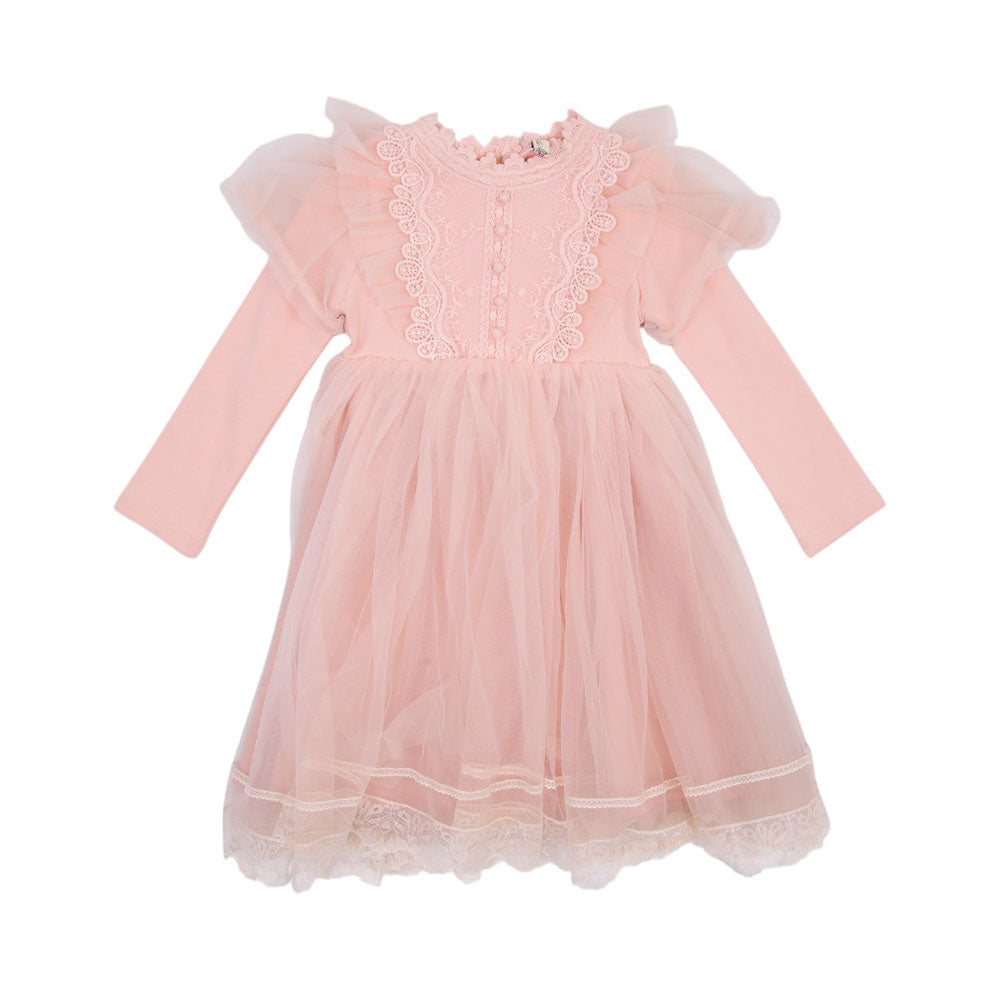 GIRLS L/S FANCY FROCK MDW-23 4-5 YEAR CHI 56136