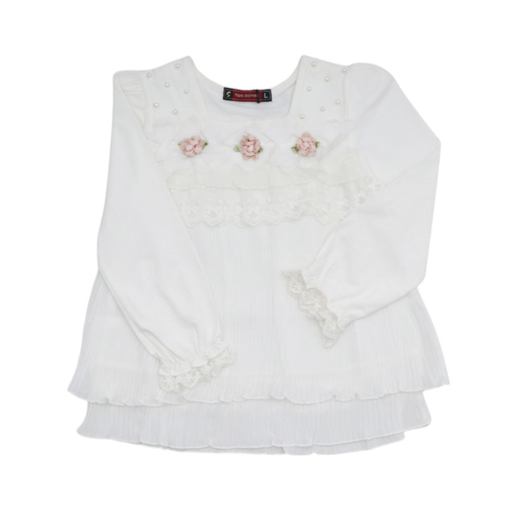 GIRLS L/S FANCY BLOUSE MDW-23 4-5 YEAR CHI 2236