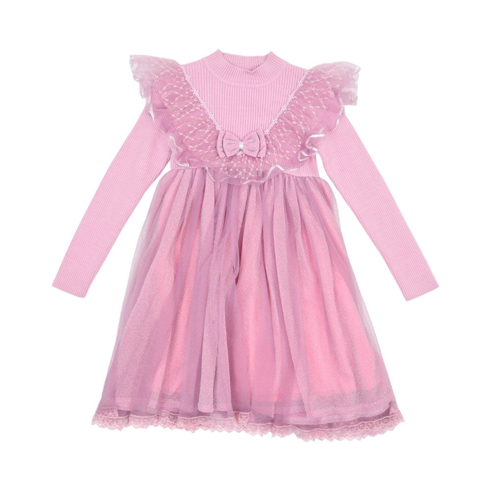 GIRLS L/S FANCY FROCK MDW-23 5-6 YEAR CHI 51120