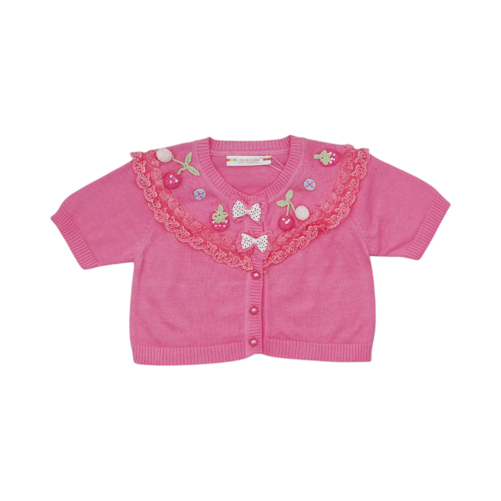 GIRLS S/S CARDIGON SWEATER MDW-23 3-4 YEAR CHI 1178A
