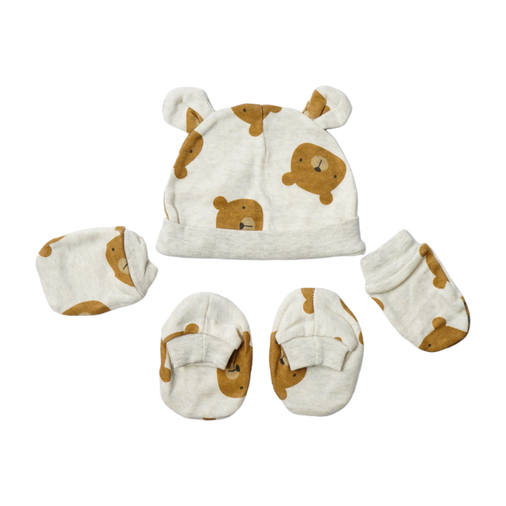 BABY COTTON CAP MITTON & BOOTIES SET MDW-23 CHI COT3D67