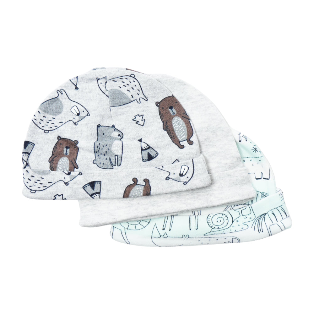 BABY COTTON CAP 3PC SET MDW-23 CHI COTMIX-B