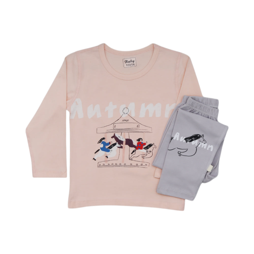 GIRLS L/S 2PC SLEEPING SUIT MZW-23 3-4 YEAR 554