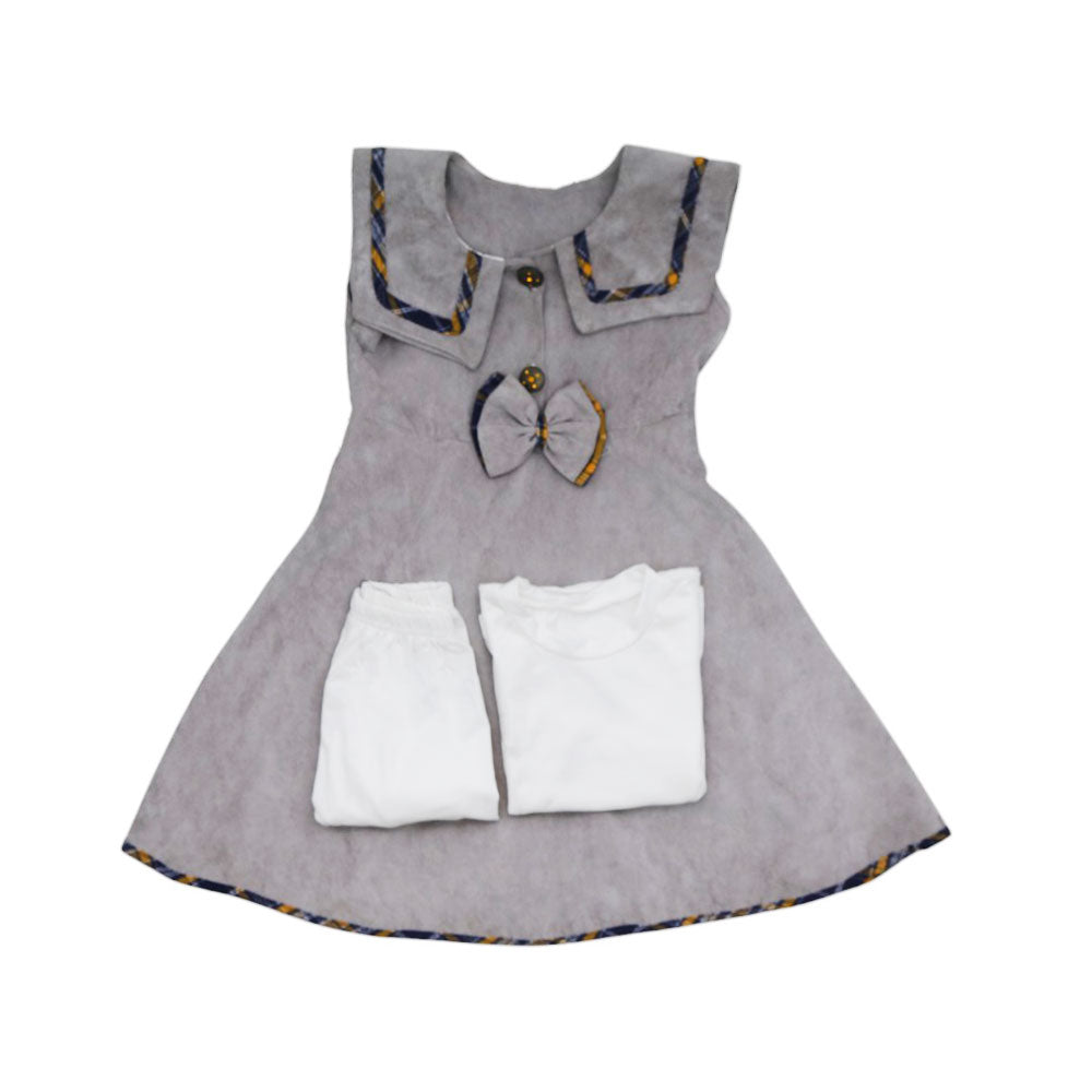 GIRLS S/L 2PC FROCK MZW-23 5-6 YEAR 1194