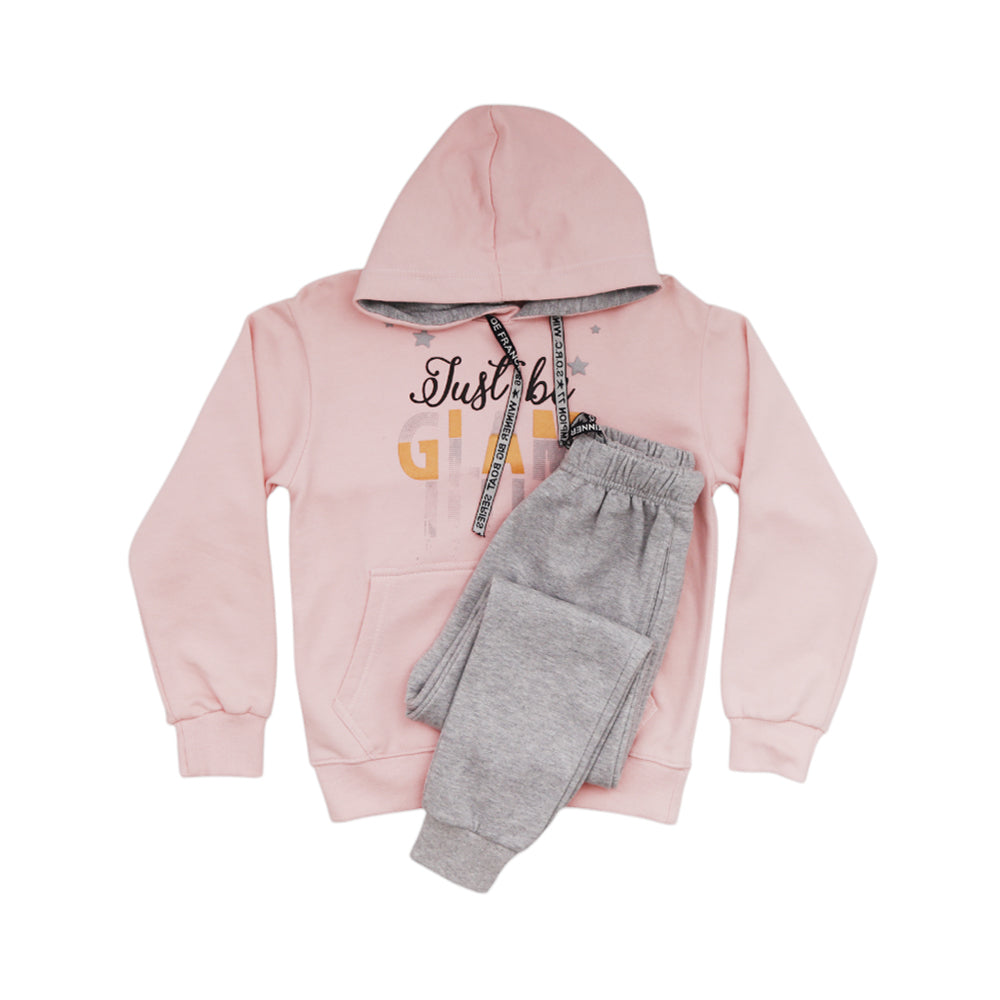 GIRLS L/S 2PC TRACK SUIT HOODED NICE & EASY MZW-23 4-5 YEAR