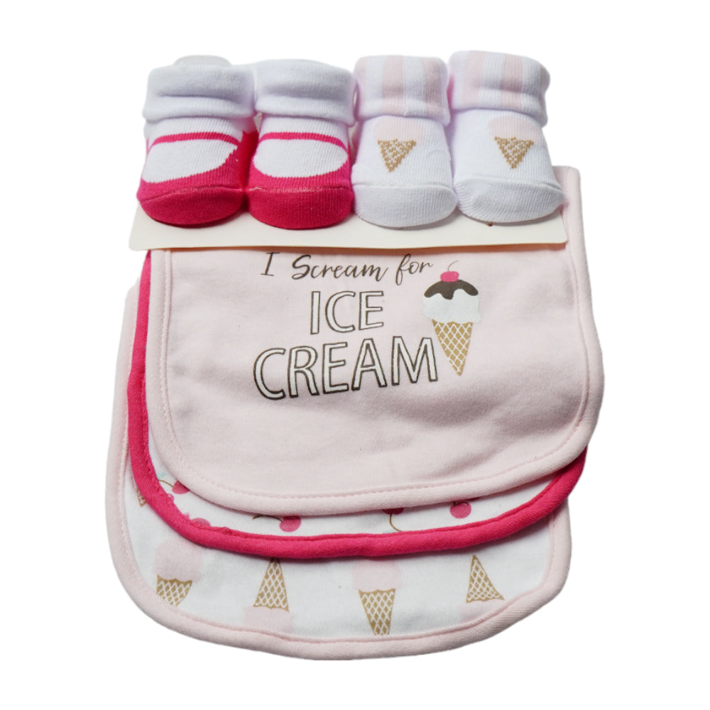 BABY BIB 3PC PACK WITH 2 PAIR BOOTIES MDW-23 CHI 17606