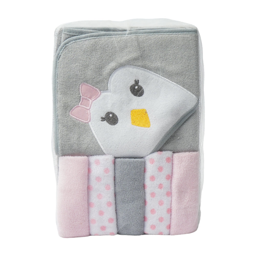BABY BATH TOWEL HOODED W 5PC FACE TOWEL MDW-23 CHI 05258