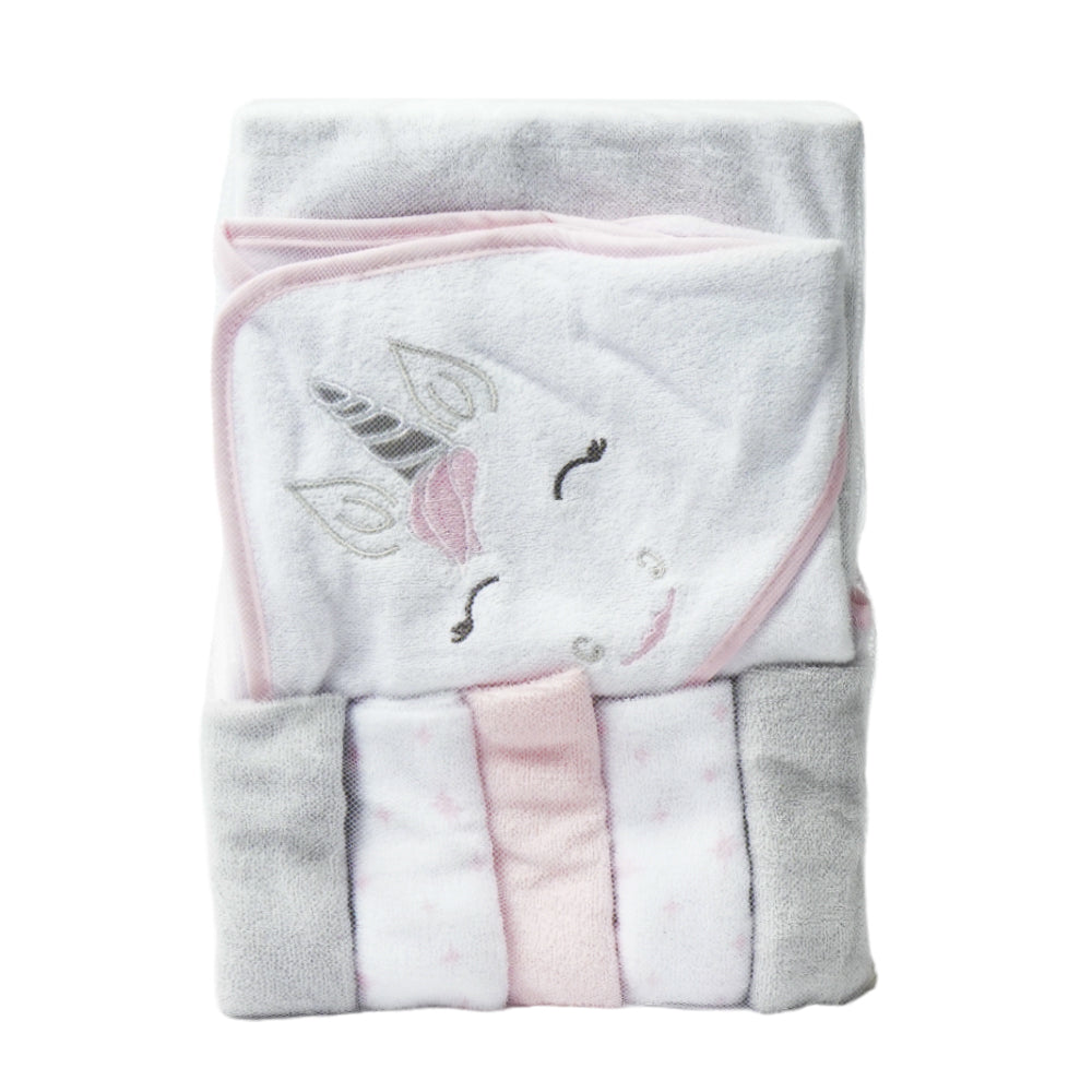 BABY BATH TOWEL HOODED W 5PC FACE TOWEL MDW-23 CHI 57847