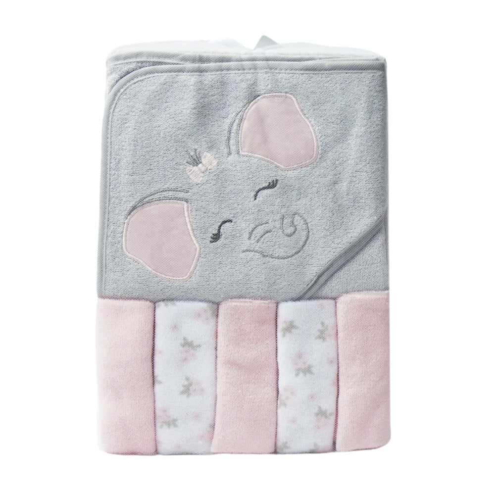 BABY BATH TOWEL HOODED W 5PC FACE TOWEL MDW-23 CHI 57846