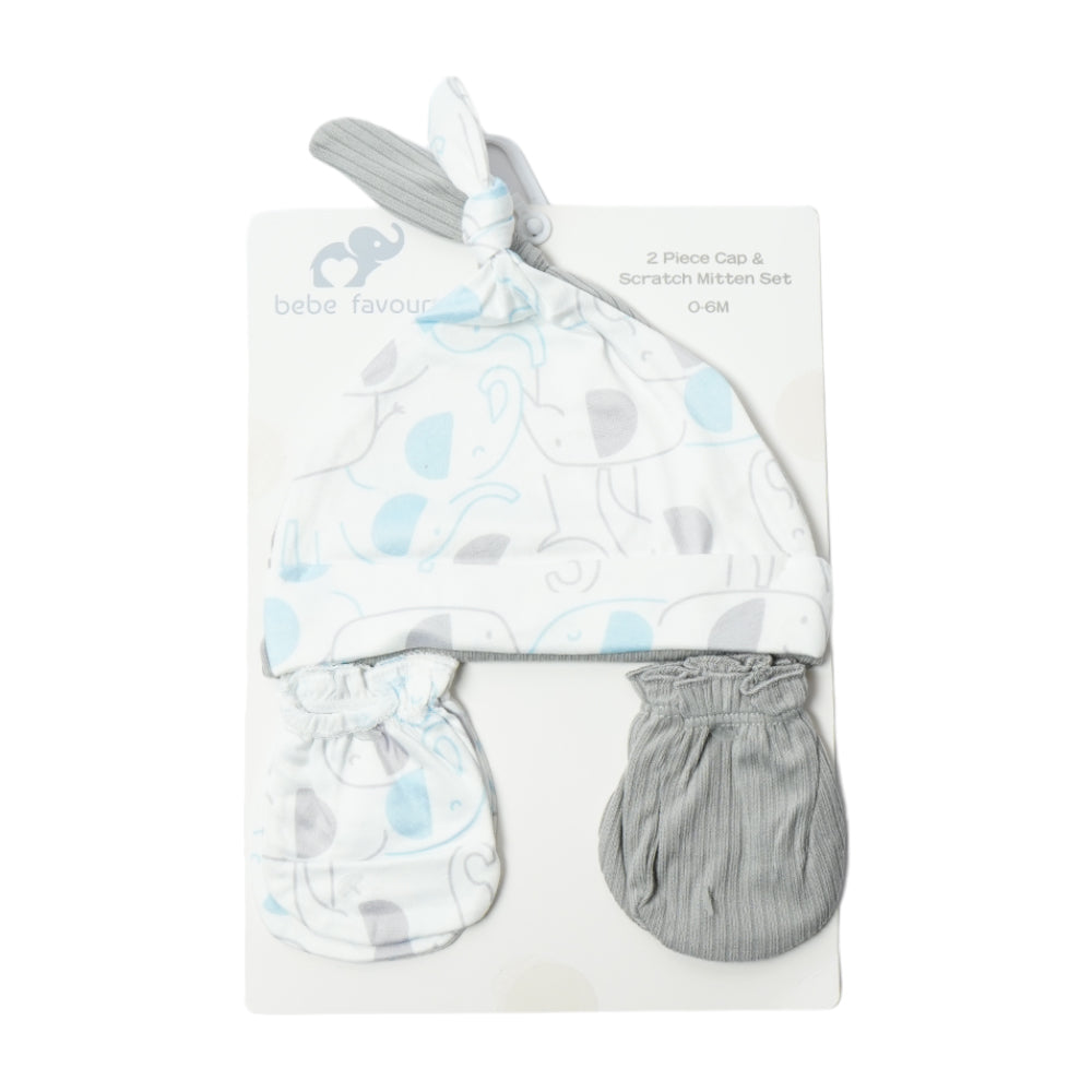 BABY COTTON CAP 2PC PACK W 2 PAIR MITTION MDW-23 CHI BP73526