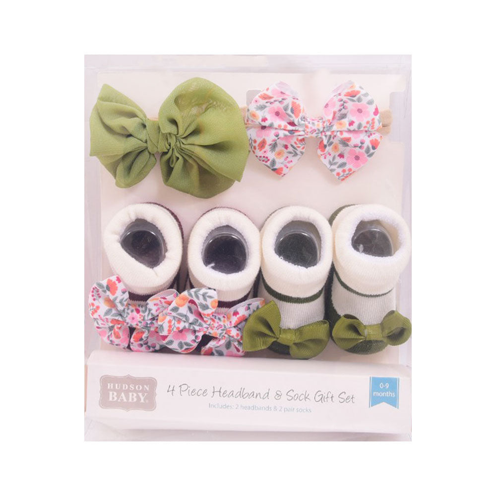 BABY BOOTIES 2 PAIR WITH 2 HEAD BANDS MDW-23 CHI 08018CH