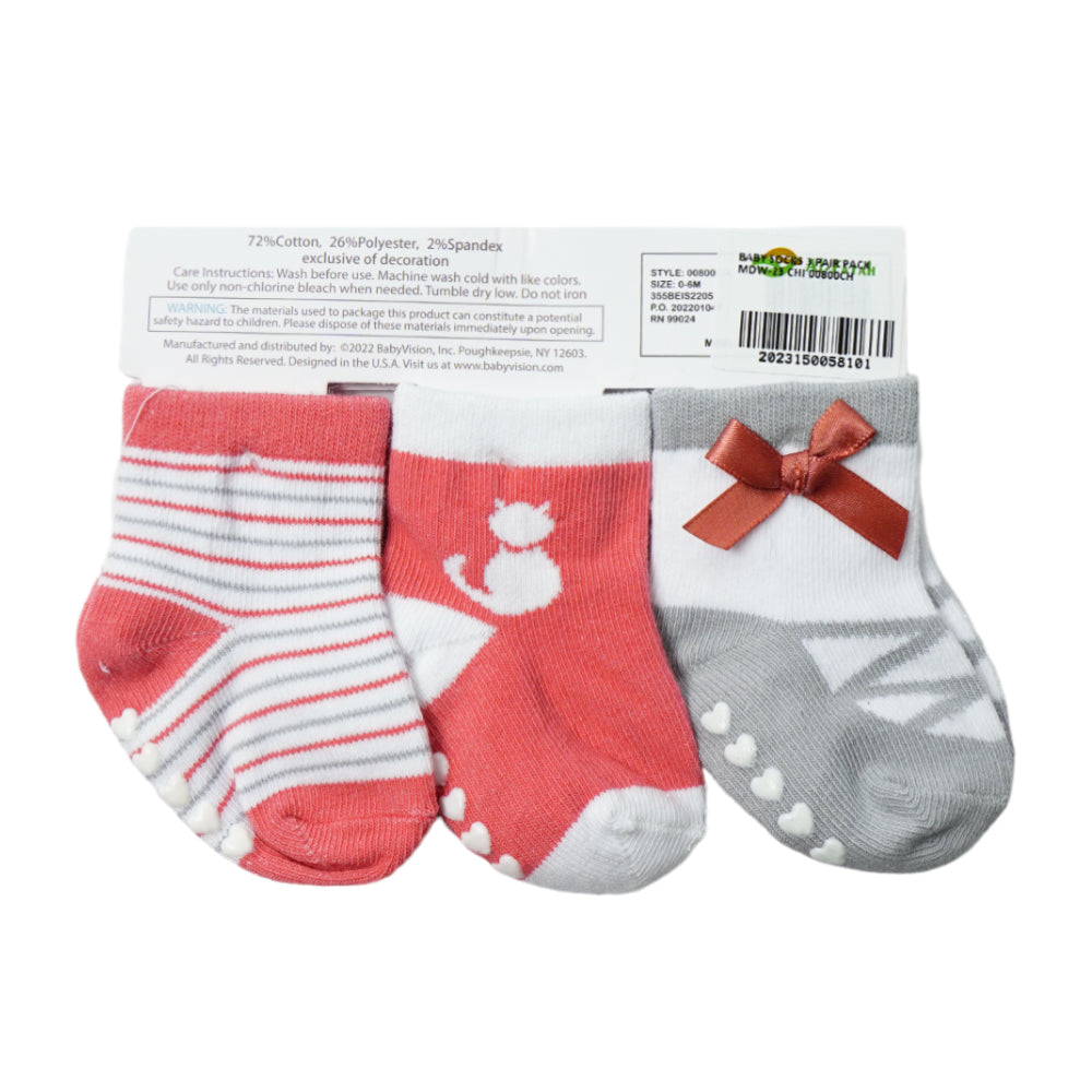 BABY SOCKS 3 PAIR PACK MDW-23 CHI 00800CH