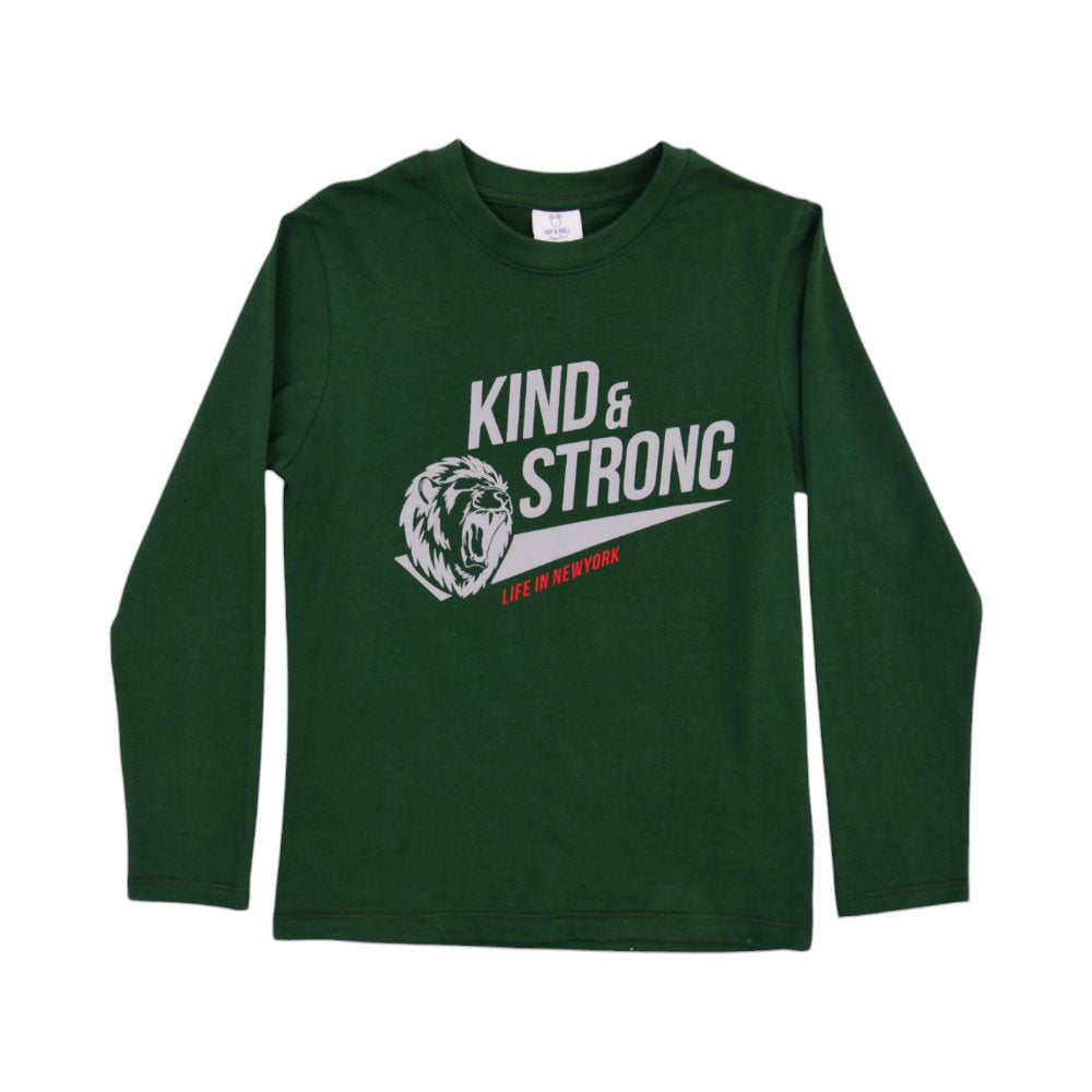 BOYS L/S T-SHIRT HOP & ROLL GREEN MZW-23 6-7 YEAR JB208