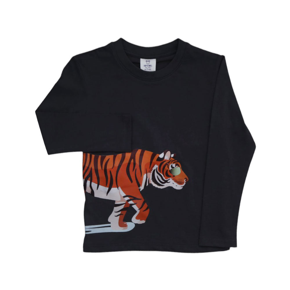 BOYS L/S T SHIRT HOP & ROLL CHARCOAL MZW-23 3-4 YEAR JB210