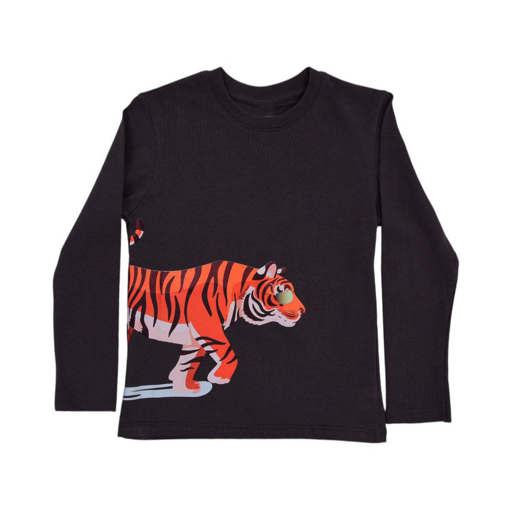 BOYS L/S T SHIRT HOP & ROLL CHARCOAL MZW-23 4-5 YEAR JB210