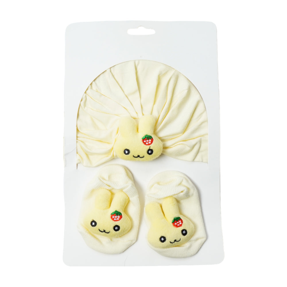 BABY COTTON CAP WITH 1 PAIR BOOTIES SET MDW-23 CHI TX44