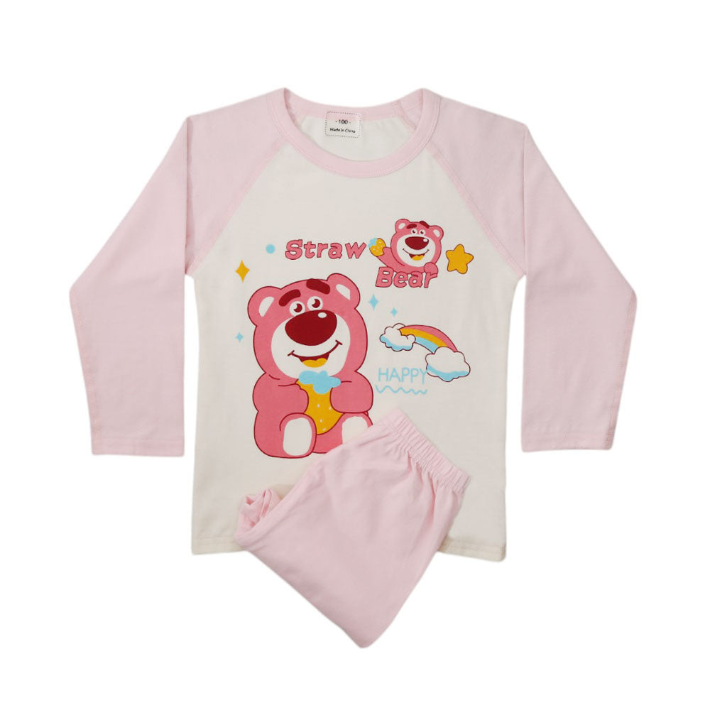 GIRLS L/S 2PC SLEEPING SUIT MZW-23 100 3-4 YEAR 001B