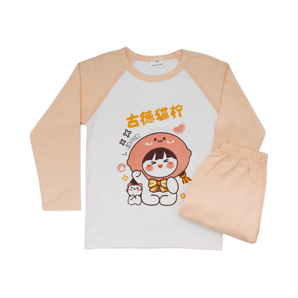 GIRLS L/S 2PC SLEEPING SUIT MZW-23 120 5-6 YEAR 001B