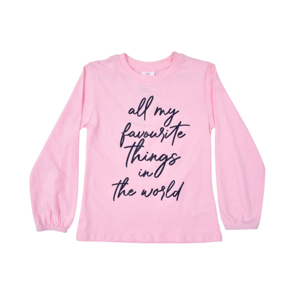 GIRLS L/S BLOUSE HOP & ROLL PINK MZW-23 4-5 YEAR JG208