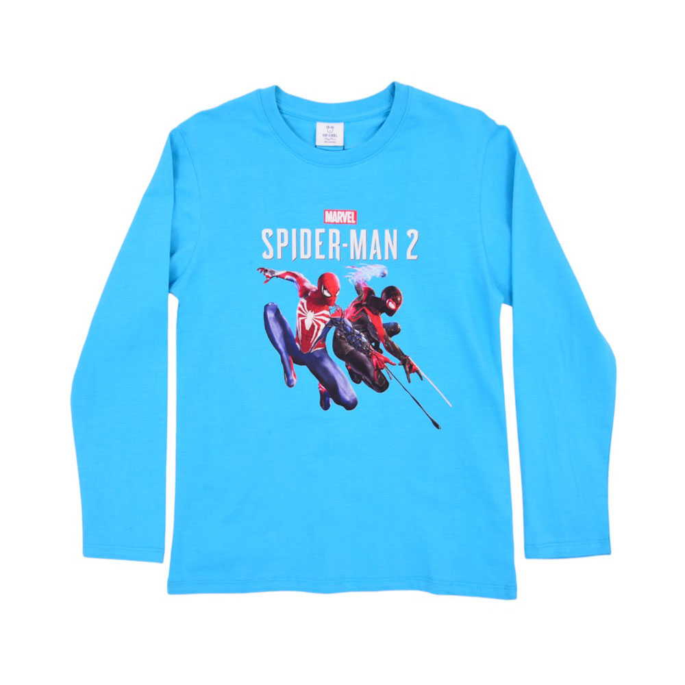 BOYS L/S T-SHIRT HOP & ROLL SKY BLUE MZW-23 9-10 YEAR JB214