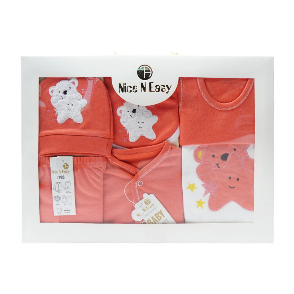 BABY GIFT SET 7PCS NICE & EASY MZW-23 DARK PINK