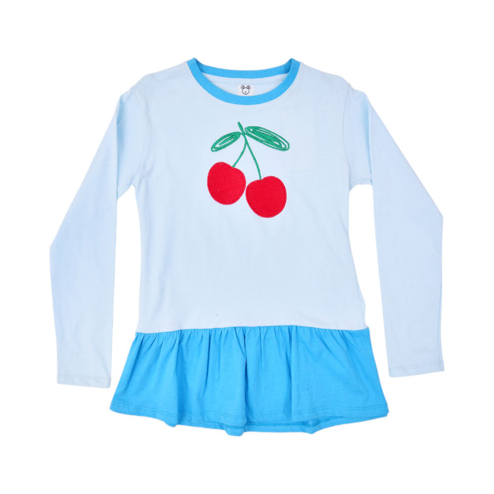 GIRLS L/S BLOUSE HOP & ROLL SKY MZW-23 7-8 YEAR JG207