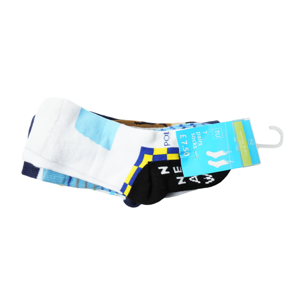 BOYS SOCKS 7PC PACK MDW-23 4-6.5M
