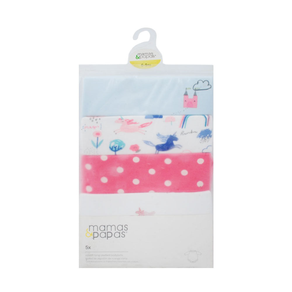 GIRLS L/S 5PC BODY SUIT M & P MDW-23 6-9M MP03