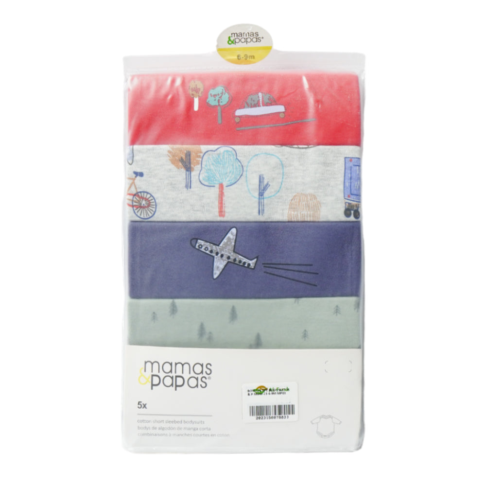 BOYS L/S 5PC BODY SUIT M & P MDW-23 6-9M MP03