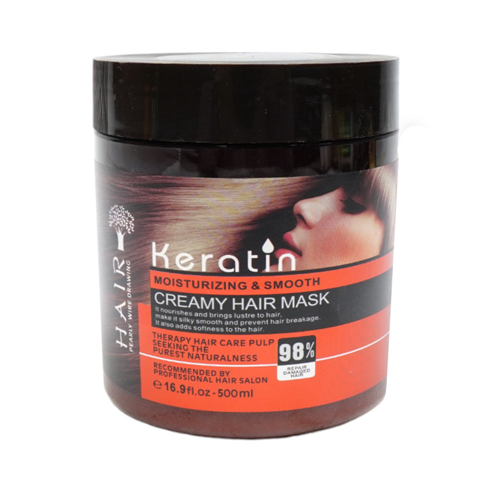 KERATIN MOISTURIZING & SMOOTH RED CREAMY HAIR MASK 500ML