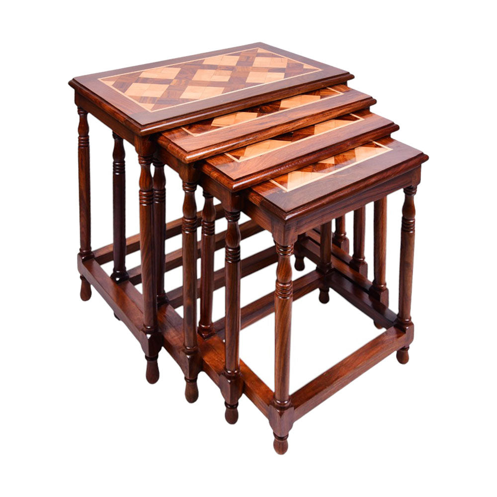 WOODEN TABLE SOLID 4PC SET-3