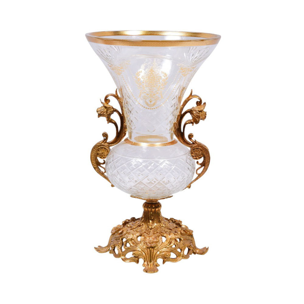 VASE CRYSTAL BRASS IR E7-V1037-5 JSC20-20