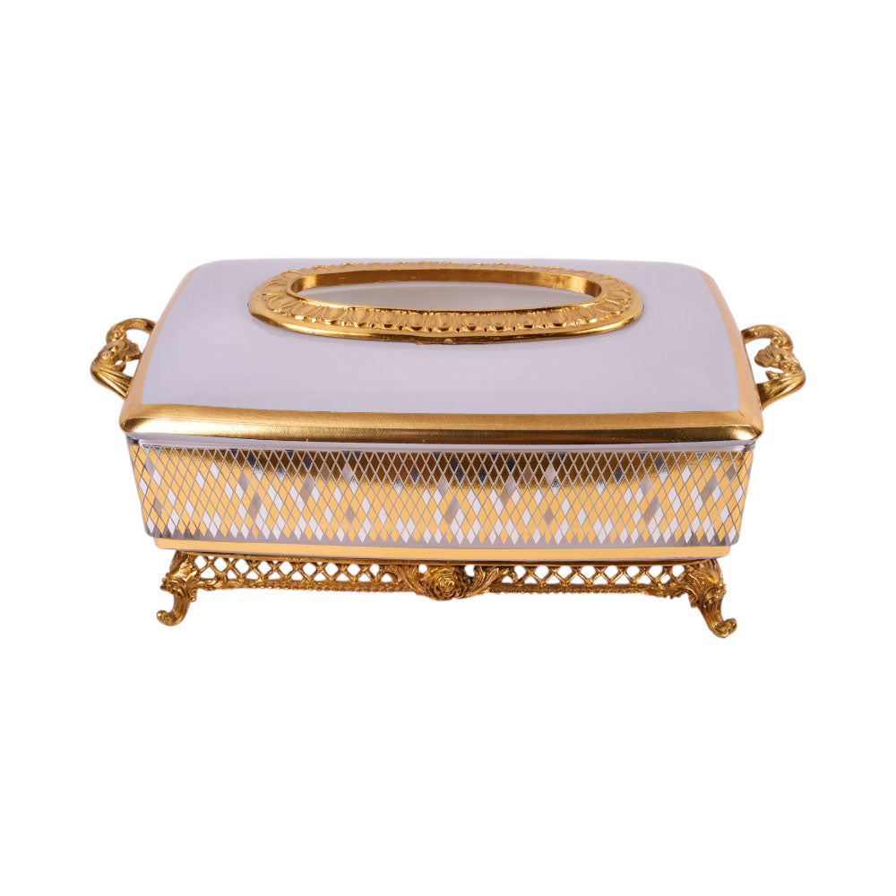 TISSUE BOX CRYSTAL BRASS IR H-C19-6018 JS1819-D24-5
