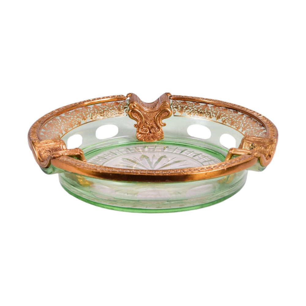 ASHTRAY CRYSTAL BRASS IR H-P09-5007 J306-558-2