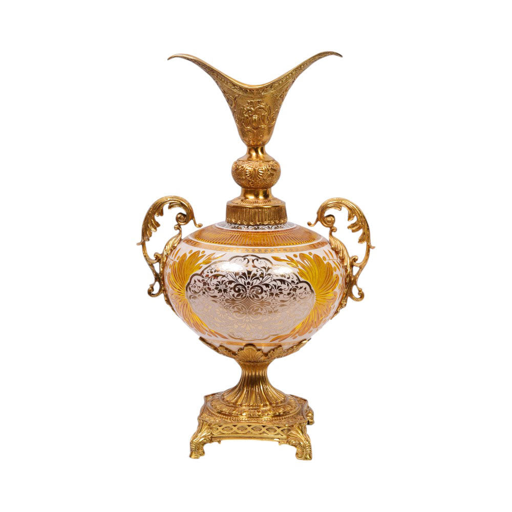 VASE CRYSTAL BRASS IR H-V28-1024 J303-2-H13/A25