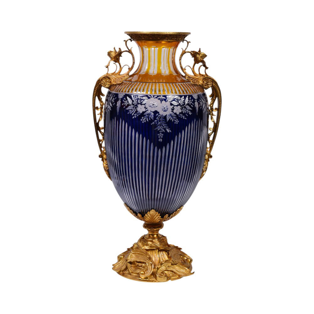 VASE CRYSTAL BRASS IR E7-V21039-1 JC209-712