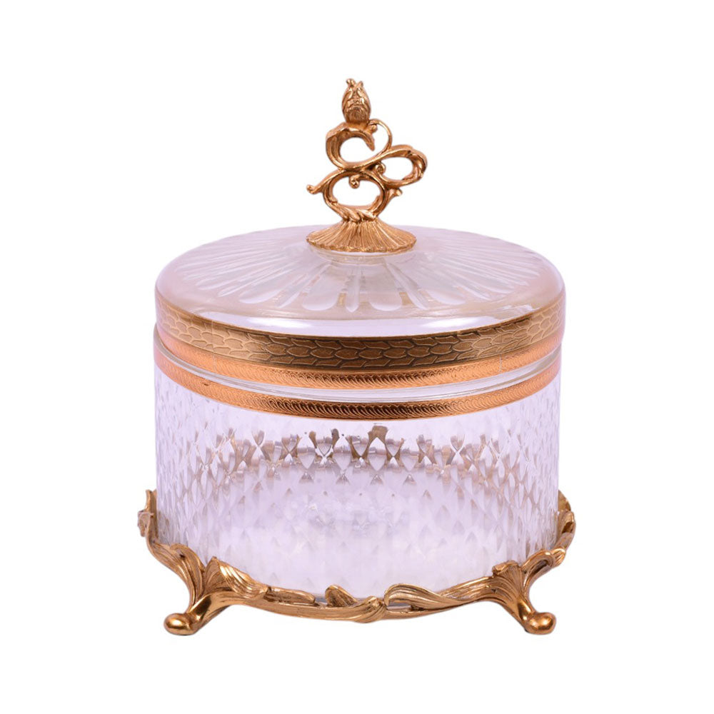 BOWL CANDY CRYSTAL BRASS IR E8-J2043-2 JSB05-20