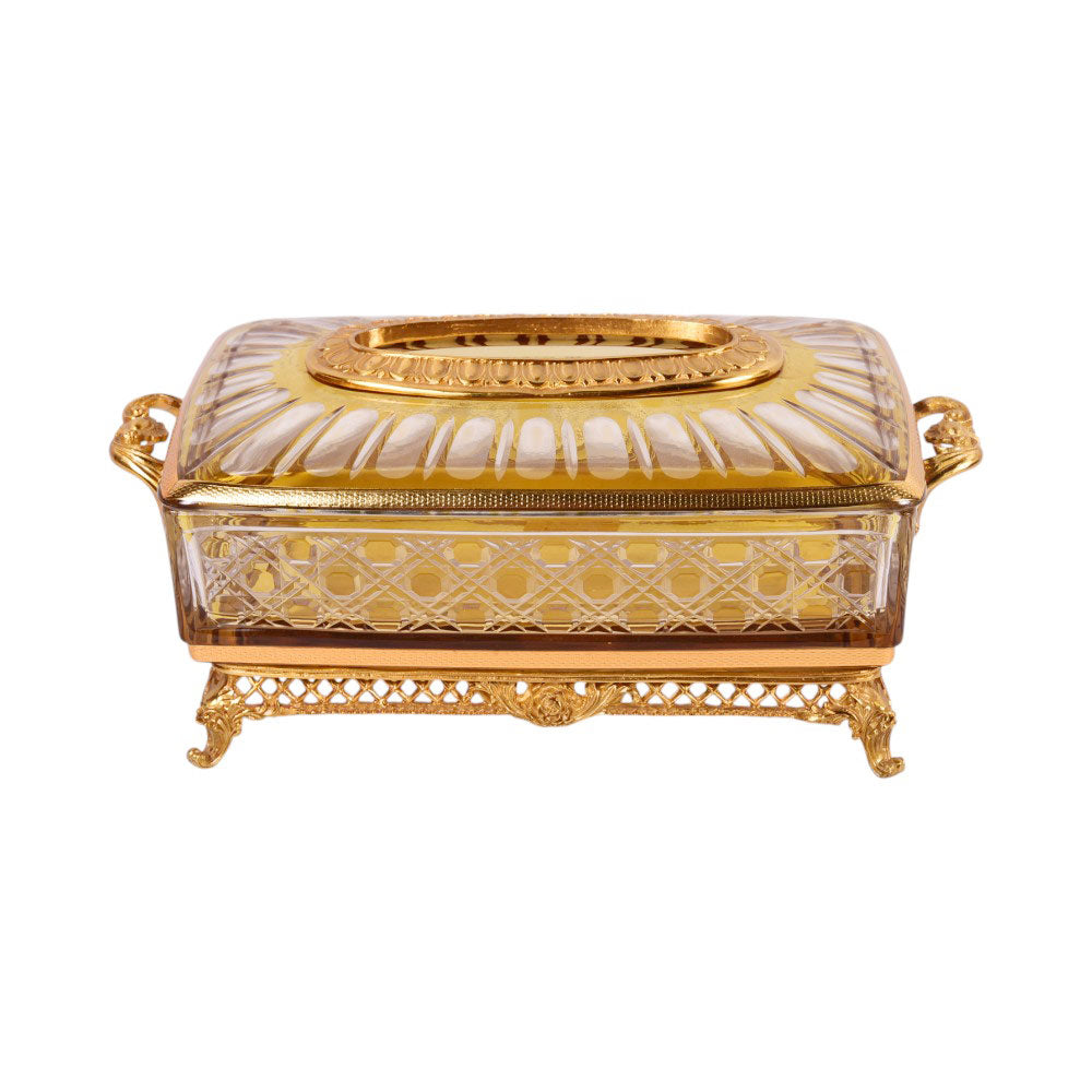 TISSUE BOX CRYSTAL BRASS IR H-C19-6018 JSB11-26