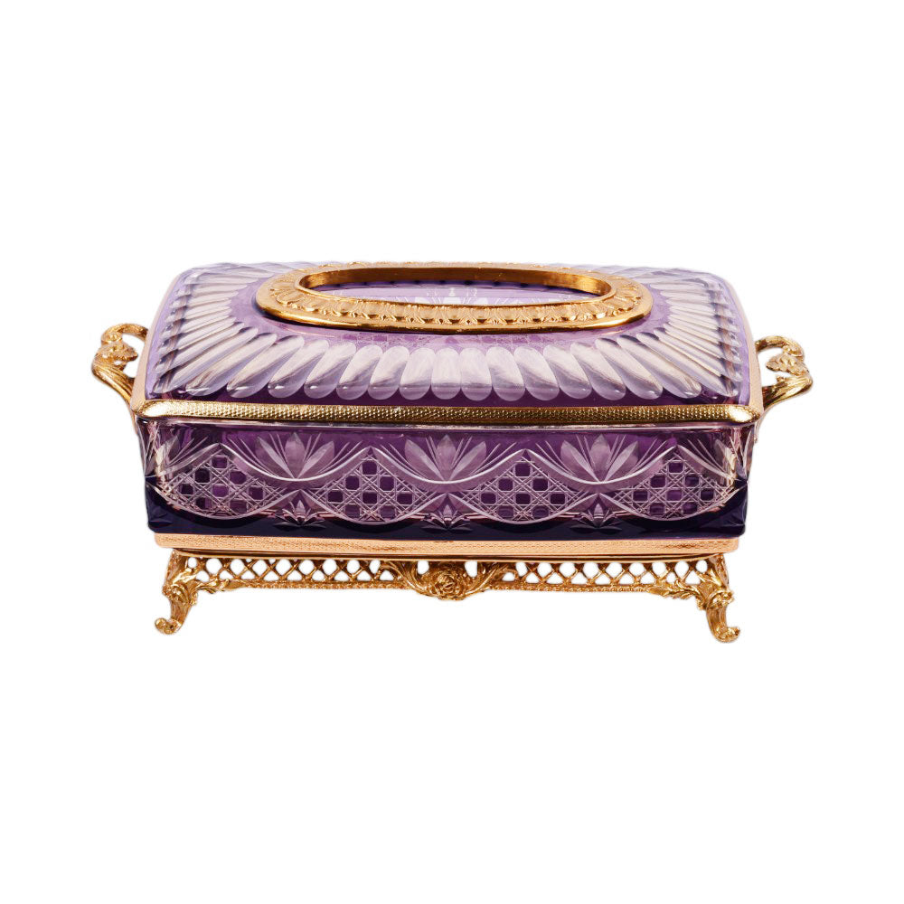 TISSUE BOX CRYSTAL BRASS IR H-C19-6018 JSB13-834