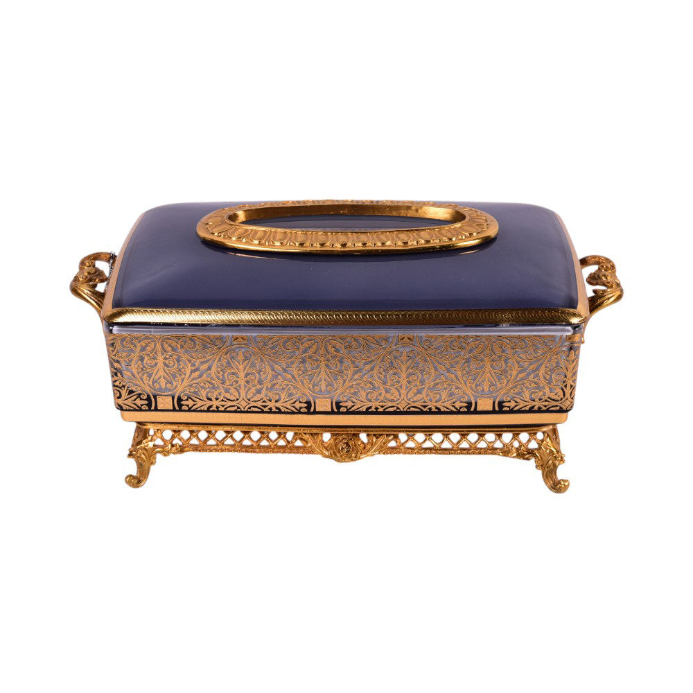 TISSUE BOX CRYSTAL BRASS IR H-C19-6018 JS111-D14-5