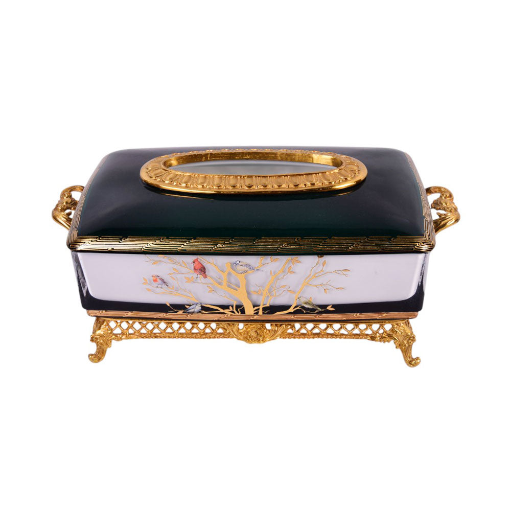 TISSUE BOX CRYSTAL BRASS IR H-C19-6018 JS1818-D25-5