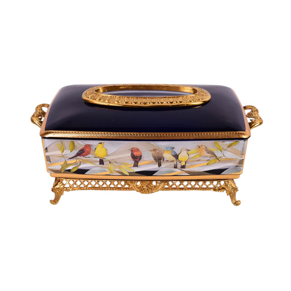 TISSUE BOX CRYSTAL BRASS IR H-C19-6018 JSLT023-629