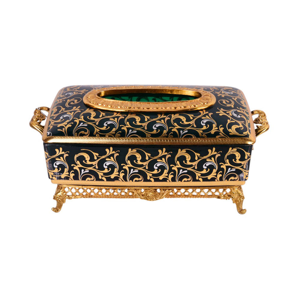 TISSUE BOX CRYSTAL BRASS IR H-C19-6018 JSLT032-539-2