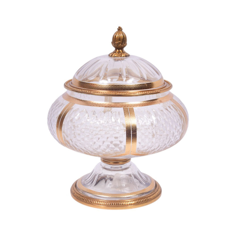 DISH CRYSTAL BRASS IR E9-J32007-1 JSA09-20