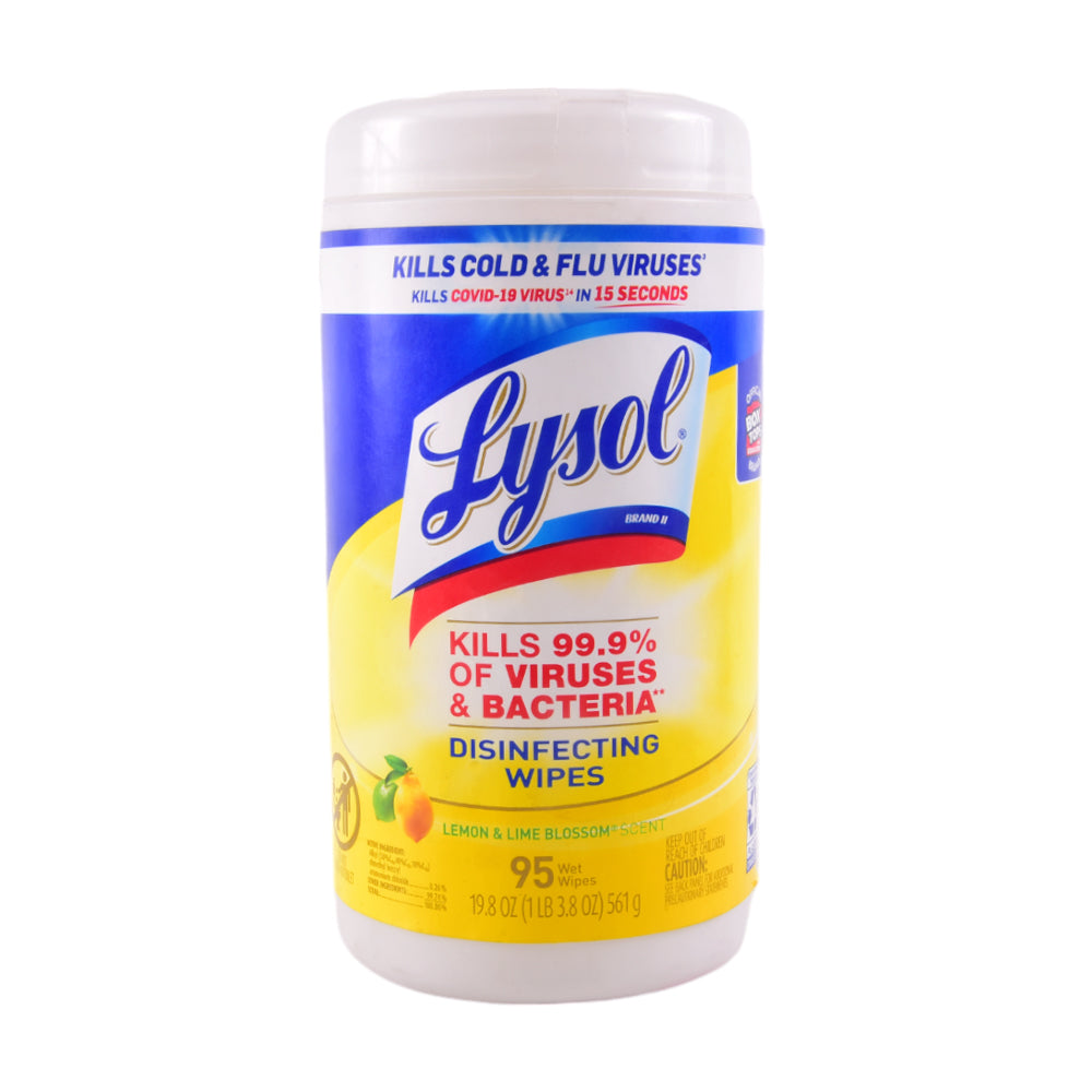 LYSOL DISINFECTING WIPES LEMON & LIME BLOSSOM 561 GM