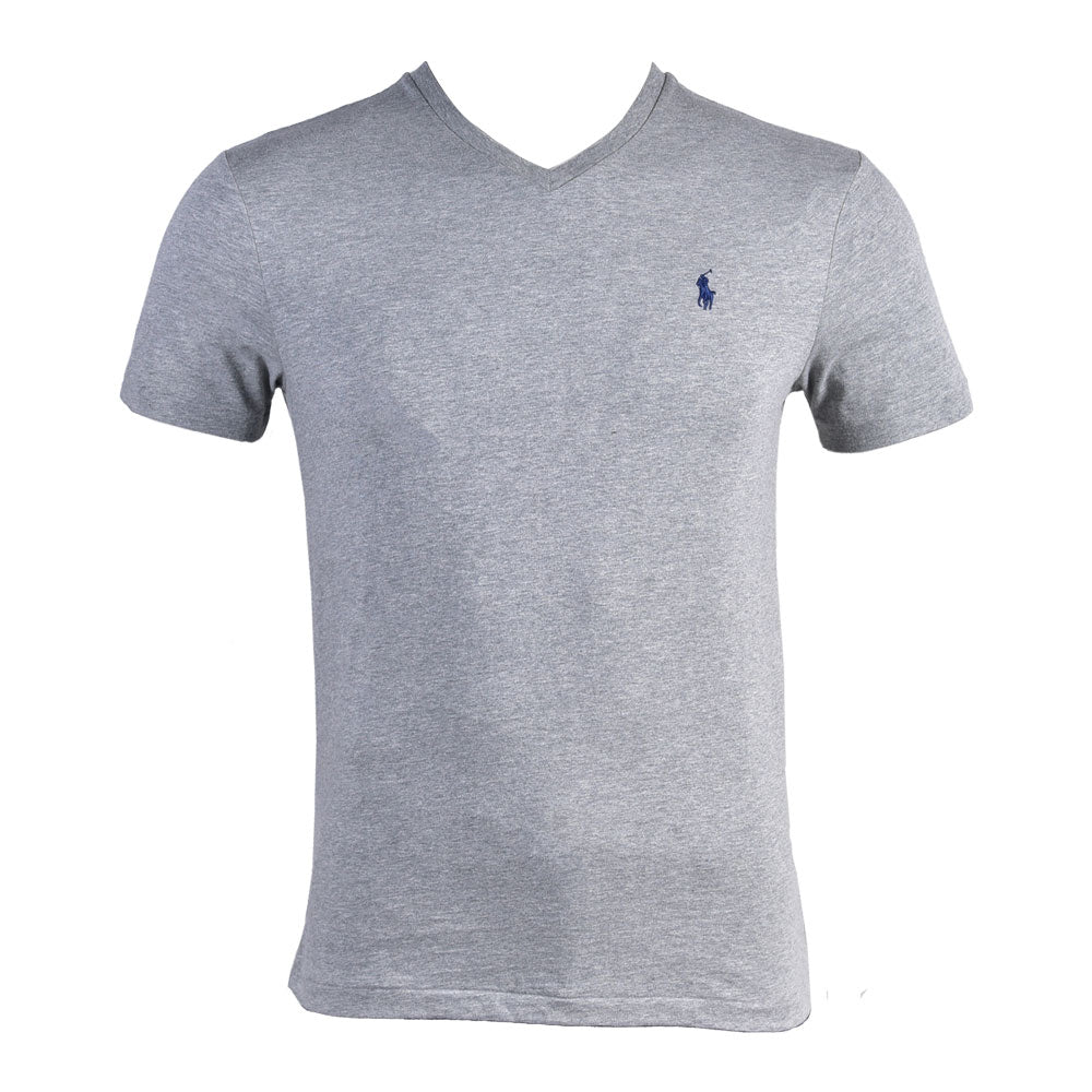 RL MEN S/S V.NECK SHIRT 687001 GRY S (IR.S)