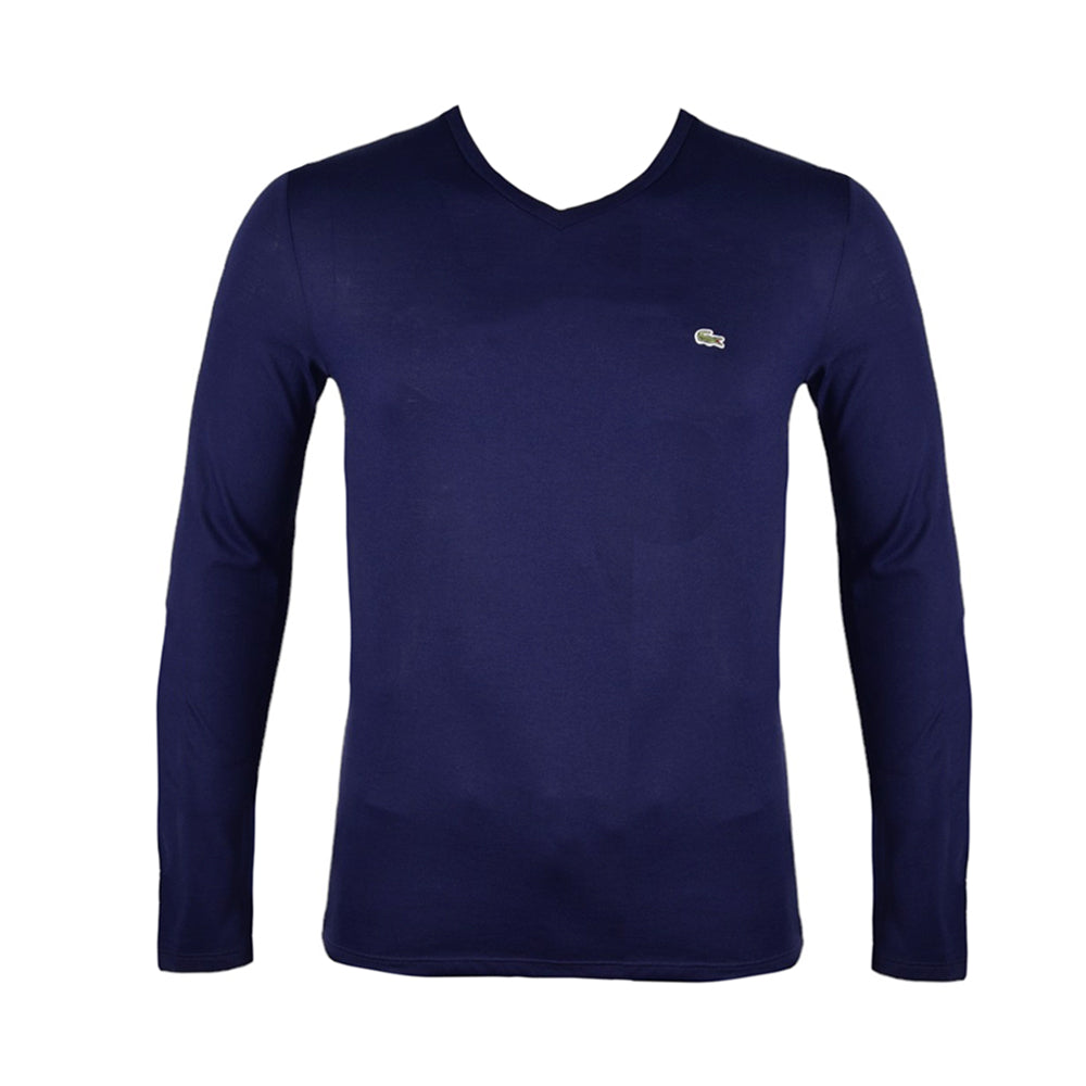 LAC MEN S/S V.NECK T SHIRT TH6711-51-166 NVY S (IR.S)